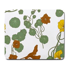 Nasturtium Flowers Plant Leaves Large Mousepad by Salmanaz77