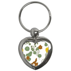 Nasturtium Flowers Plant Leaves Key Chain (heart) by Salmanaz77