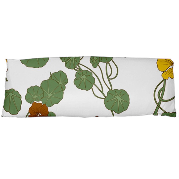 Nasturtium Flowers Plant Leaves Body Pillow Case (Dakimakura)