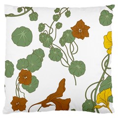 Nasturtium Flowers Plant Leaves Large Cushion Case (one Side) by Salmanaz77