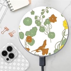 Nasturtium Flowers Plant Leaves Wireless Fast Charger(white) by Salmanaz77