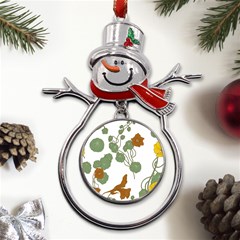 Nasturtium Flowers Plant Leaves Metal Snowman Ornament