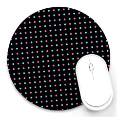 Pattern Dots Wallpaper Seamless Round Mousepad by Salmanaz77