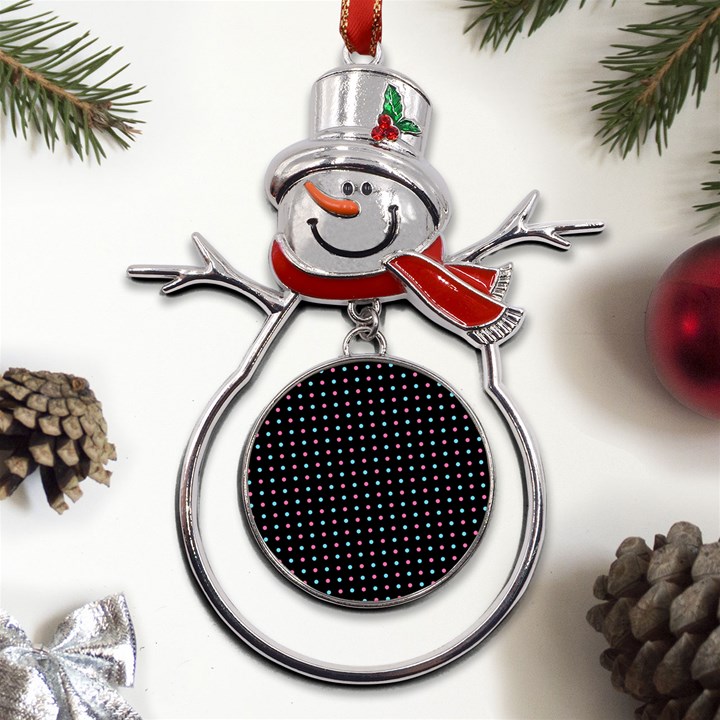 Pattern Dots Wallpaper Seamless Metal Snowman Ornament