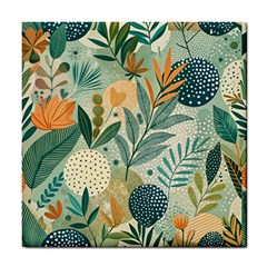 Leaves Pattern Flora Tile Coaster by Salmanaz77