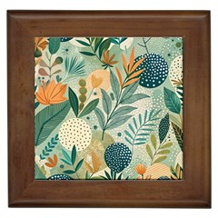 Leaves Pattern Flora Framed Tile by Salmanaz77