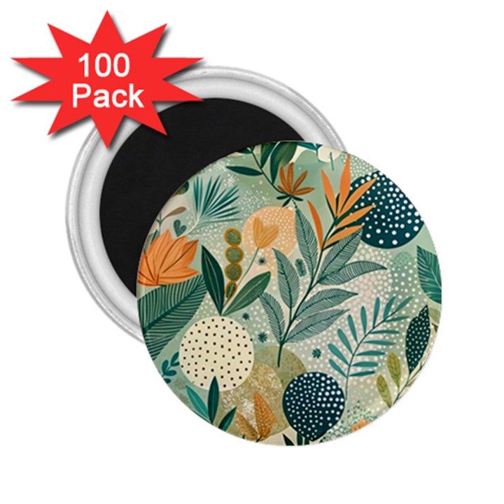 Leaves Pattern Flora 2.25  Magnets (100 pack) 