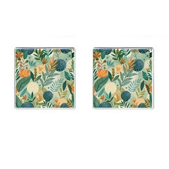 Leaves Pattern Flora Cufflinks (square) by Salmanaz77