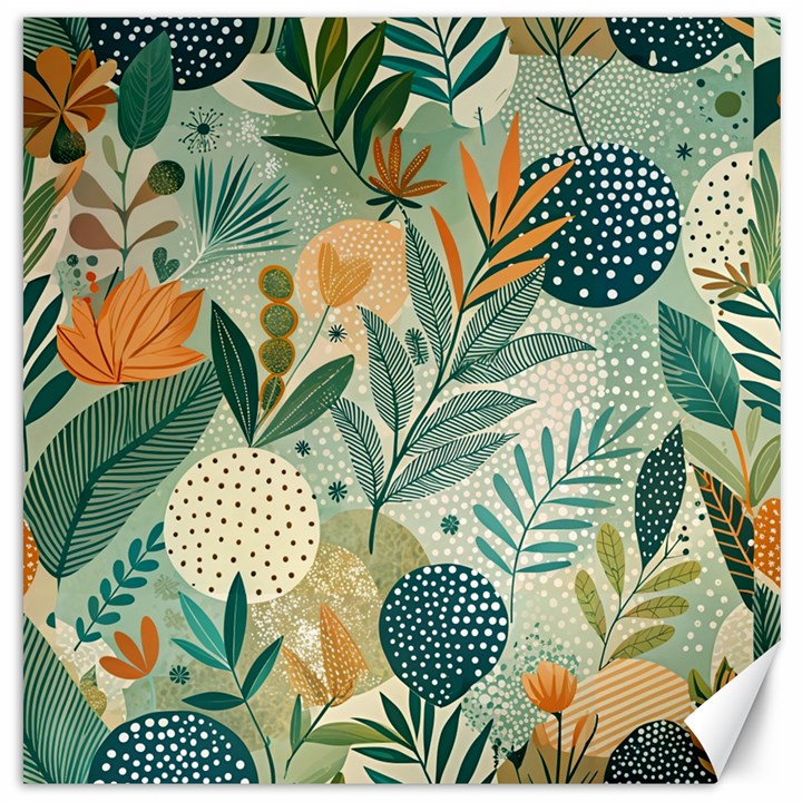 Leaves Pattern Flora Canvas 20  x 20 