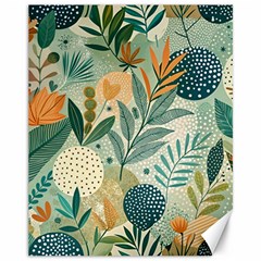 Leaves Pattern Flora Canvas 11  X 14  by Salmanaz77