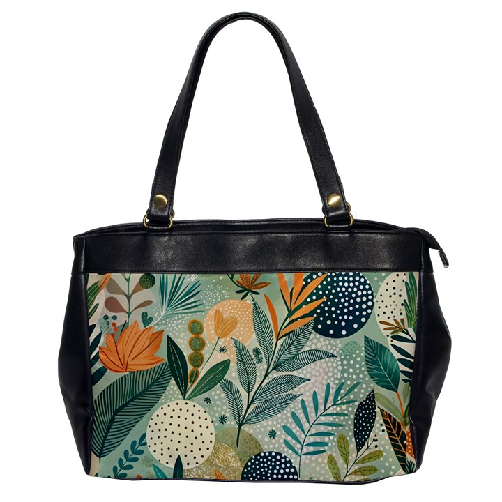 Leaves Pattern Flora Oversize Office Handbag