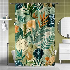 Leaves Pattern Flora Shower Curtain 48  X 72  (small)  by Salmanaz77