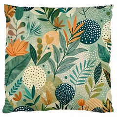 Leaves Pattern Flora Large Cushion Case (one Side) by Salmanaz77