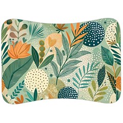 Leaves Pattern Flora Velour Seat Head Rest Cushion by Salmanaz77