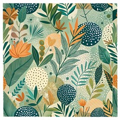 Leaves Pattern Flora Wooden Puzzle Square