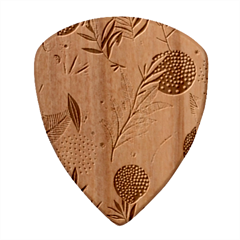 Leaves Pattern Flora Wood Guitar Pick (set Of 10)