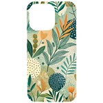 Leaves Pattern Flora iPhone 15 Pro Max Black UV Print PC Hardshell Case Front