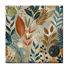 Leaves Pattern Floral Tile Coaster by Salmanaz77