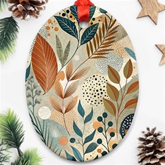 Leaves Pattern Floral Ornament (oval)