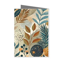 Leaves Pattern Floral Mini Greeting Cards (pkg Of 8)