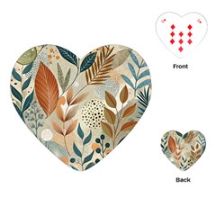 Leaves Pattern Floral Playing Cards Single Design (heart)