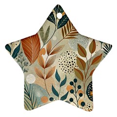 Leaves Pattern Floral Star Ornament (two Sides)