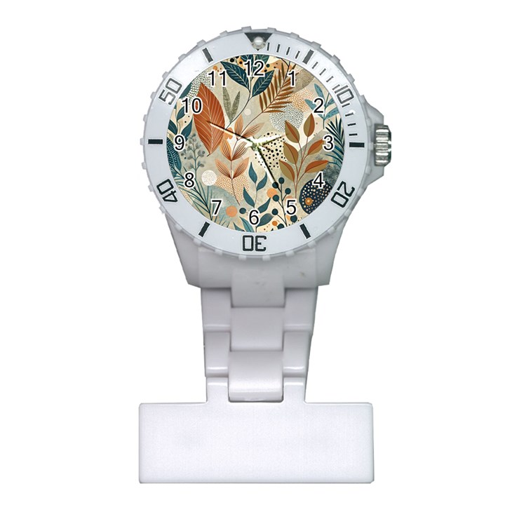 Leaves Pattern Floral Plastic Nurses Watch