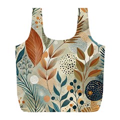 Leaves Pattern Floral Full Print Recycle Bag (l) by Salmanaz77