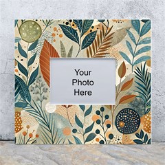 Leaves Pattern Floral White Wall Photo Frame 5  X 7  by Salmanaz77