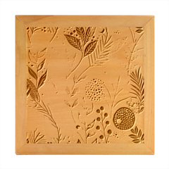 Leaves Pattern Floral Wood Photo Frame Cube by Salmanaz77