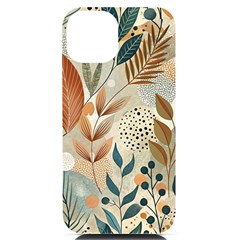 Leaves Pattern Floral Iphone 14 Black Uv Print Case by Salmanaz77