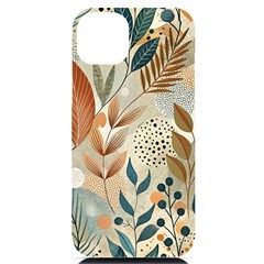 Leaves Pattern Floral Iphone 14 Plus Black Uv Print Case by Salmanaz77