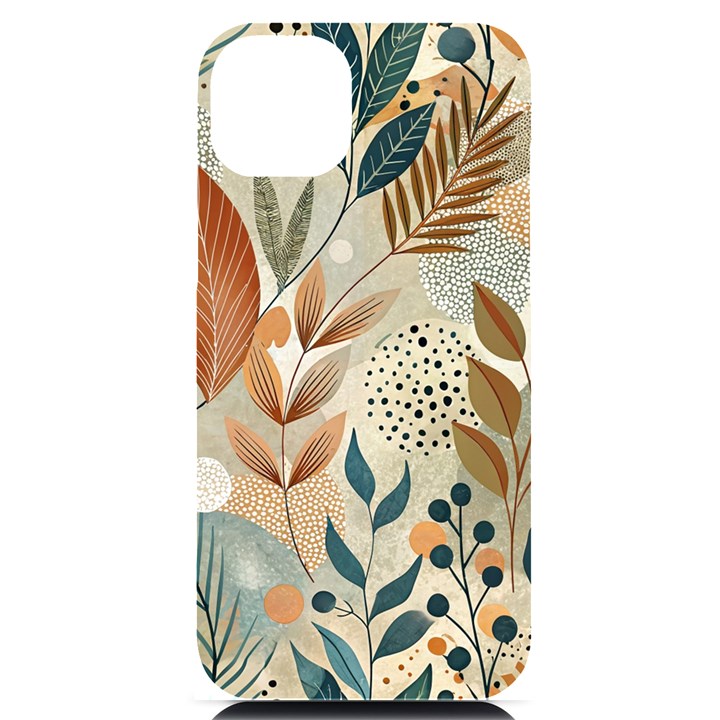 Leaves Pattern Floral iPhone 14 Plus Black UV Print Case