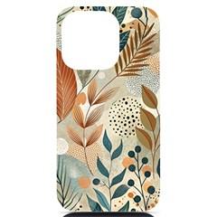 Leaves Pattern Floral Iphone 14 Pro Black Uv Print Case by Salmanaz77