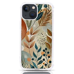 Leaves Pattern Floral Iphone 13 Mini Tpu Uv Print Case by Salmanaz77