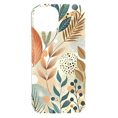 Leaves Pattern Floral Iphone 15 Plus Black Uv Print Pc Hardshell Case