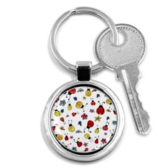 Seamless Pattern Nature Flowers Key Chain (round) by Salmanaz77