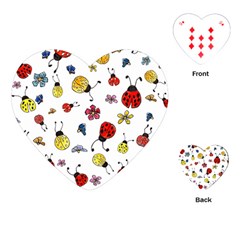 Seamless Pattern Nature Flowers Playing Cards Single Design (heart)