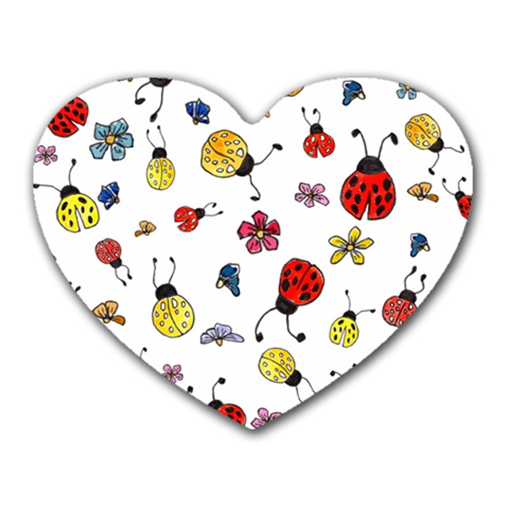 Seamless Pattern Nature Flowers Heart Mousepad