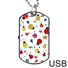 Seamless Pattern Nature Flowers Dog Tag Usb Flash (one Side) by Salmanaz77