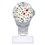 Seamless Pattern Nature Flowers Plastic Nurses Watch Front