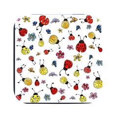 Seamless Pattern Nature Flowers Square Metal Box (black) by Salmanaz77