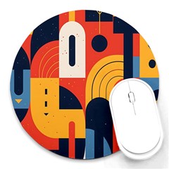 Abstract Pattern Design Round Mousepad by Salmanaz77