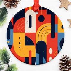 Abstract Pattern Design Round Ornament (two Sides)