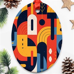 Abstract Pattern Design Oval Ornament (two Sides)