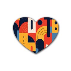 Abstract Pattern Design Rubber Heart Coaster (4 Pack) by Salmanaz77