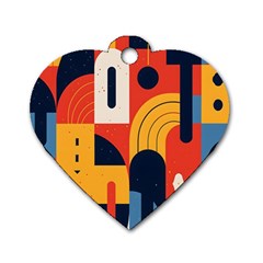 Abstract Pattern Design Dog Tag Heart (one Side) by Salmanaz77