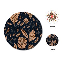 Background Pattern Leaves Texture Playing Cards Single Design (round)