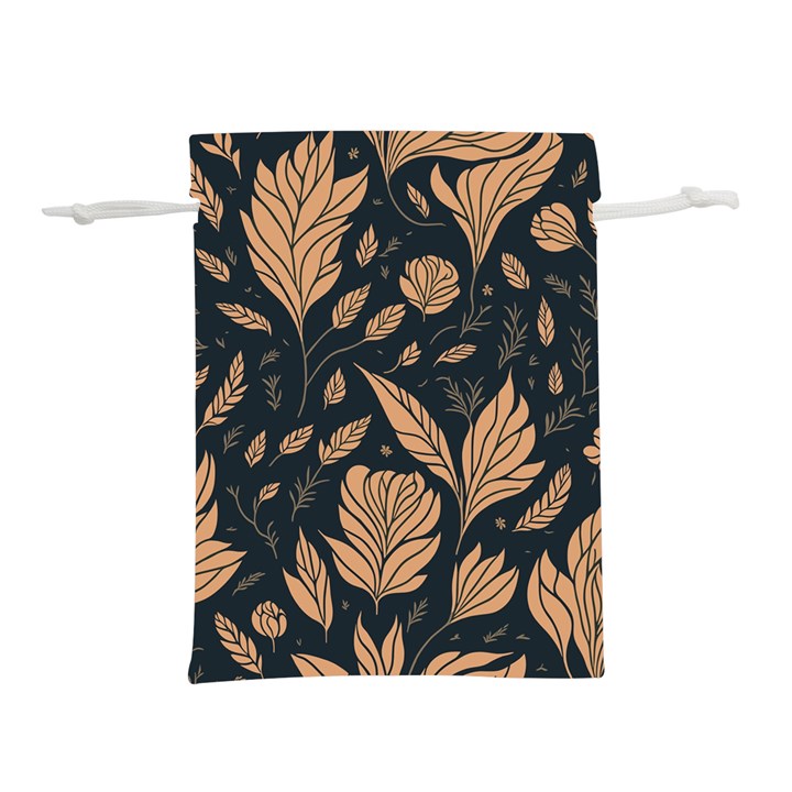 Background Pattern Leaves Texture Lightweight Drawstring Pouch (L)