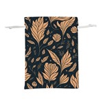 Background Pattern Leaves Texture Lightweight Drawstring Pouch (L) Back